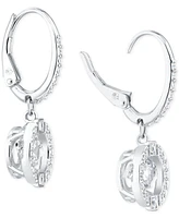 Swarovski Silver-Tone Caged Crystal Drop Earrings