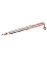 Swarovski Rose Gold-Tone Pave Heart Charm Crystalline Ballpoint Pen