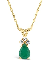 Ruby (/ ct. t.w.) and Diamond Accent Pendant Necklace 14k Yellow Gold (Also Sapphire & Emerald