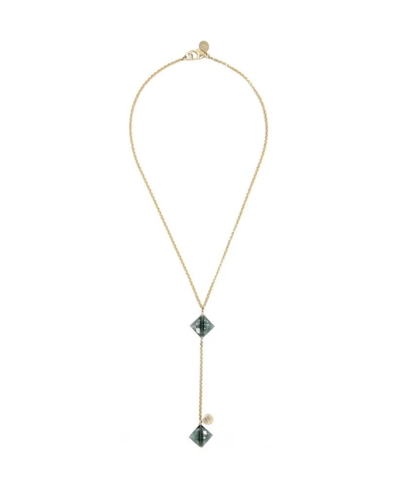 Roberta Sher Designs 14k Gold Filled Beautiful Chain with 2 Diamond Shaped Semiprecious Stones Y20 Necklace