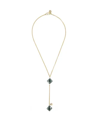 Roberta Sher Designs 14k Gold Filled Beautiful Chain with 2 Diamond Shaped Semiprecious Stones Y20 Necklace
