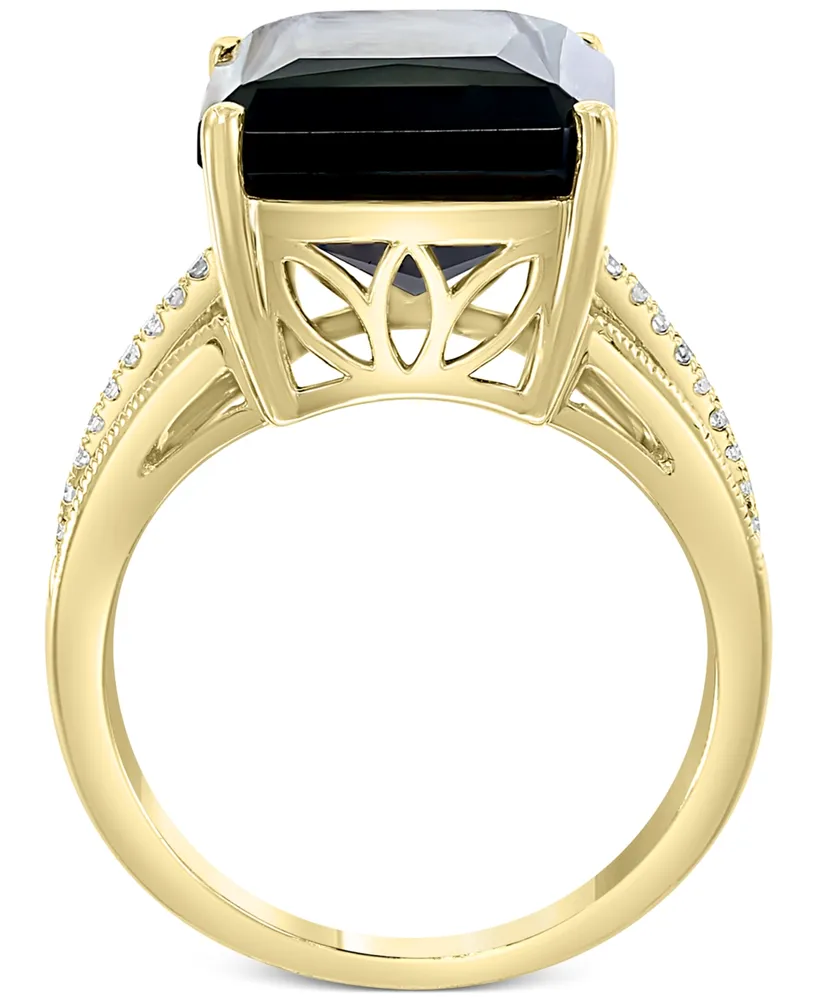 Effy Onyx & Diamond (3/8 ct. t.w.) Statement Ring in 14k Gold