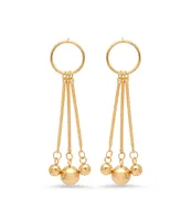 Steeltime Ladies 18K Micron Gold Plated Stainless Steel Circle Drop Earrings - Gold