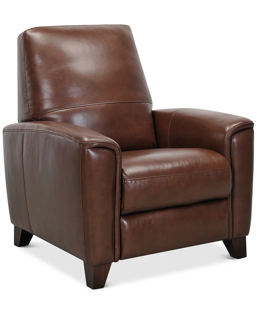 Brayna 35" Classic Leather Pushback Recliner, Created for Macy's