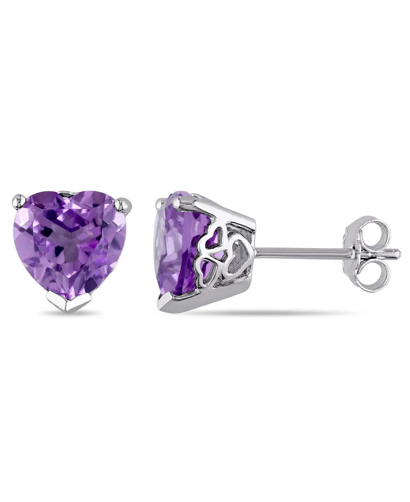 Amethyst (3 1/3 ct. t.w.) Heart Stud Earrings in Sterling Silver