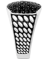 Effy Men's Black Spinel Cluster Ring in Sterling Silver