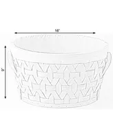 Vintiquewise Wooden Round Display Basket Bins