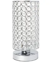 Elegant Designs Elipse Crystal Bedside Nightstand Cylindrical Uplight Table Lamp