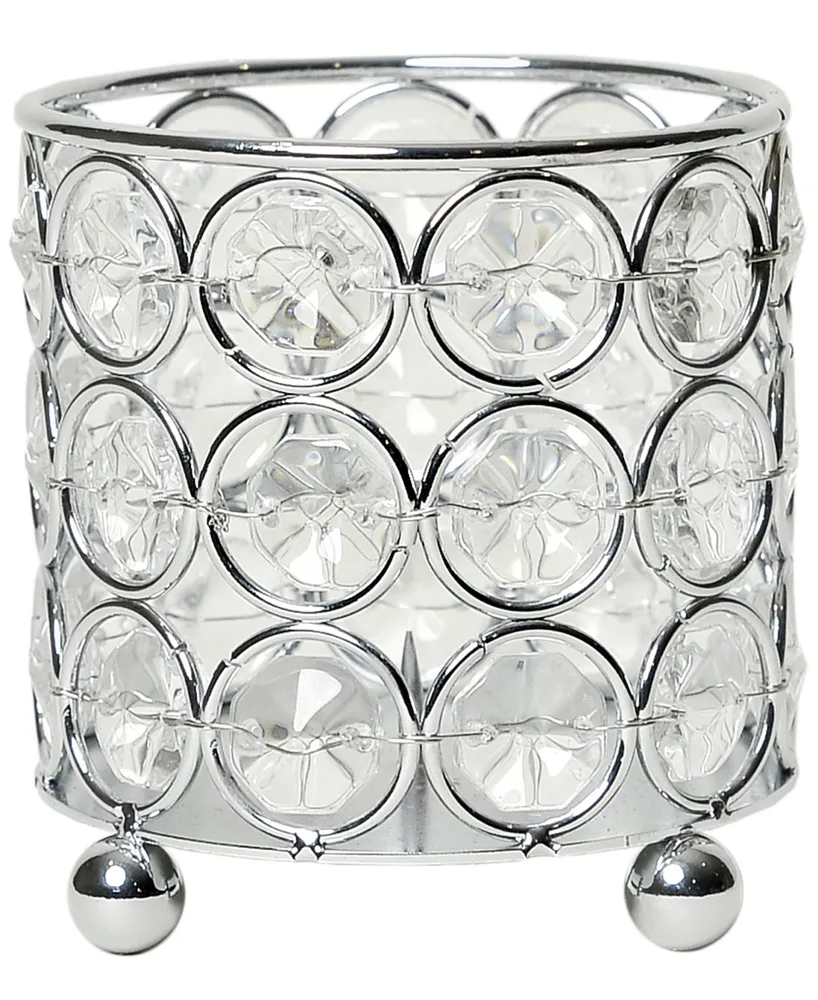 Elegant Designs Elipse Crystal Decorative Flower Vase, Candle Holder