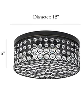 Elegant Designs Elipse Crystal 2 Light Round Ceiling Flush Mount