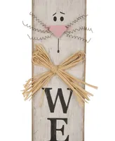 Glitzhome Wooden Easter Welcome Porch Sign with Bunny Ears