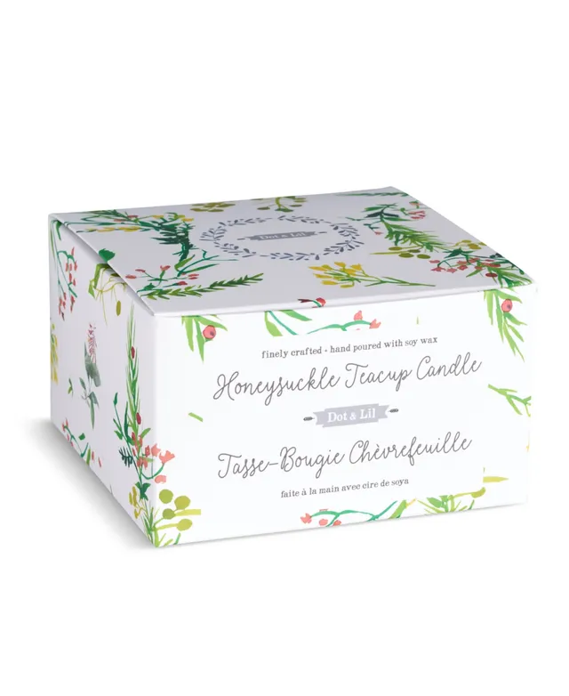 New Dot & Lil Teacup + Saucer Peony & Olive Leaf Candle Boxed Set