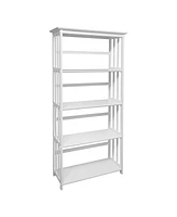 Yu Shan Mission Style 5-Shelf Bookcase