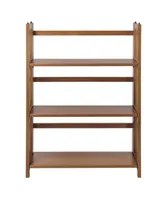 Yu Shan 3-Shelf Folding Stackable 27.5" Wide Bookcase