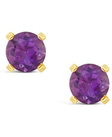 Gemstone Stud Earrings 14K Yellow Gold