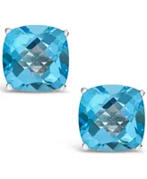 Swiss Blue Topaz (4-3/8 ct. t.w.) Stud Earrings in Sterling Silver