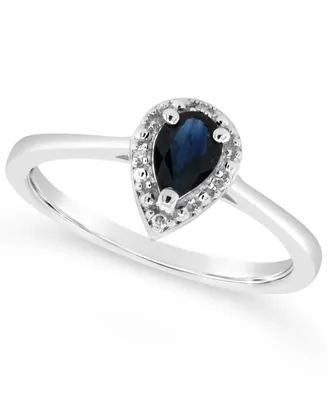 Sapphire (3/8 ct. t.w.) and Diamond Accent Ring Sterling Silver (Also Ruby)