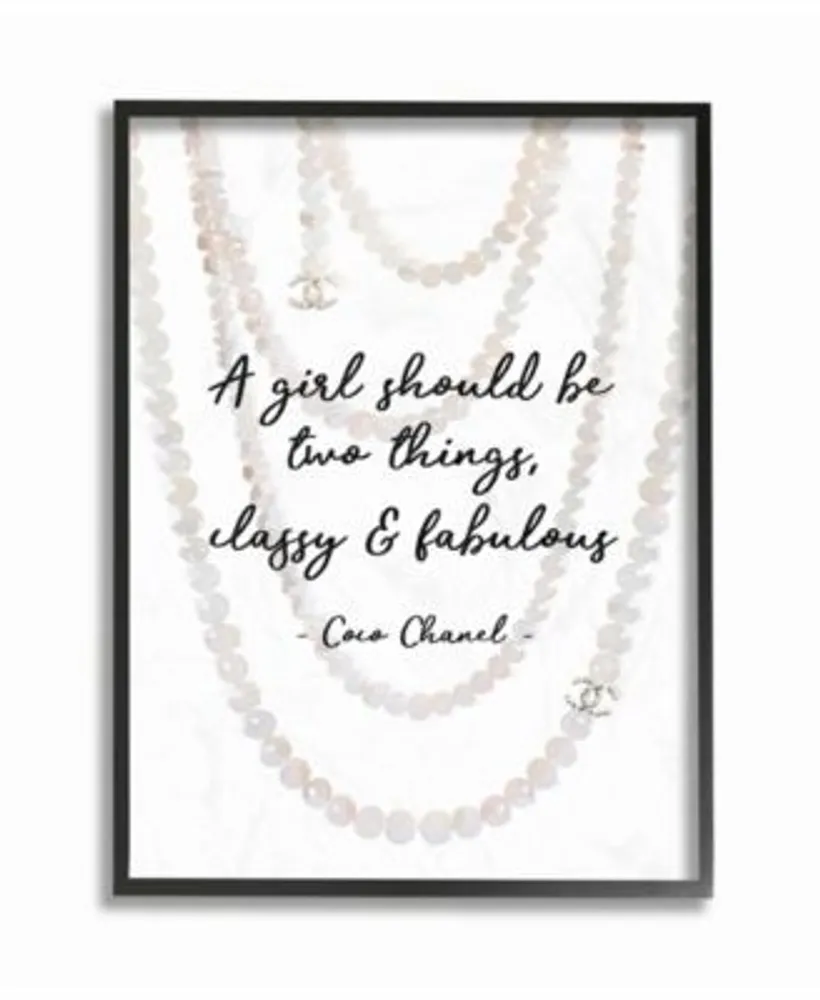 Stupell Industries Classy Fabulous Fashion Quote With Pearls Framed Texturized Art Collection