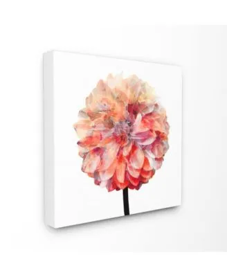 Stupell Industries Bright Coral Watercolor Bloom Dahlia Flower Canvas Wall Art Collection
