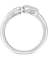 Diamond Horseshoe Cuff Ring (1/5 ct. t.w.) in Sterling Silver