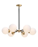 Caleb Adjustable 6-Light 28" Brass Cluster Pendant