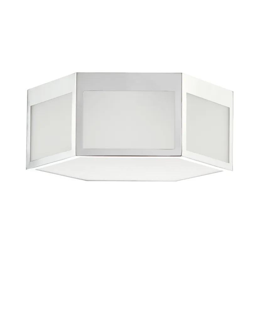 Moderno 15.75" Hexagon, Frosted Glass Led Flush Mount