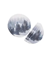 Manor Luxe Winter Wonderland Double Layer Round Christmas Placemat - Set of 4