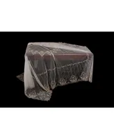 Manor Luxe Exquisite Heart Lace Embroidered Tablecloth with Beaded Accents