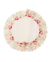 Manor Luxe Lush Rosette Embroidered Cutwork Round Placemats - Set of 4