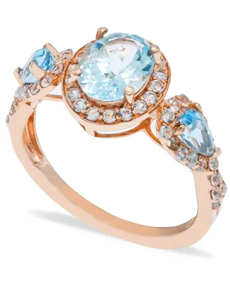 Aquamarine (1-1/2 ct. t.w.) Diamond (1/2 ct. t.w.) Ring in 14K Rose Gold