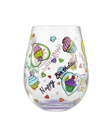 Enesco Lolita Birthday Cupcakes Stemless Wine Glass