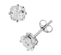 Giani Bernini Cubic Zirconia Cushion Stud Earrings in Sterling Silver, Created for Macy's