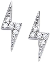 Giani Bernini Cubic Zirconia Lightning Bolt Stud Earrings in Sterling Silver, Created for Macy's