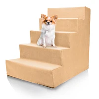 Home Base 5-Step Dog Stairs for Bed, Dog Steps for Couch, Pet Stair for Cats and Dogs Non-Slip and High Density Foam