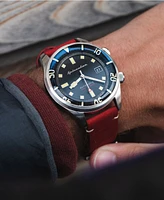 Spinnaker Men's Bradner Automatic Red Genuine Leather Strap Watch 42mm