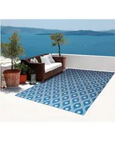 Long Street Looms Backyard BAC085 Navy 7'9" x 10'10" Outdoor Area Rug