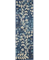 Long Street Looms Peace PEA03 Navy 2'3" x 7'3" Runner Rug