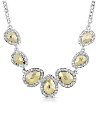 2028 Silver-Tone and Gold-Tone Teardrop Collar Necklace
