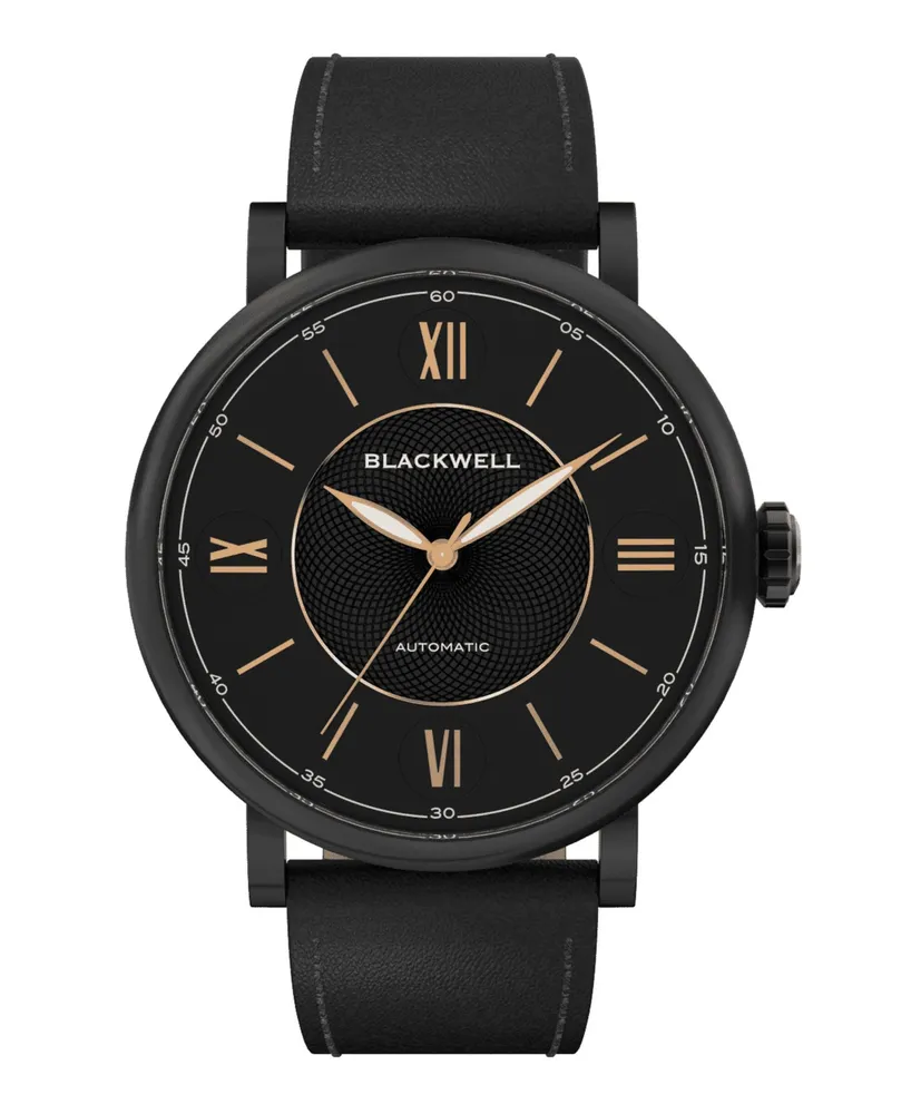 Blackwell Black Dial with Black Plated Steel and Black Leather Watch 44 mm