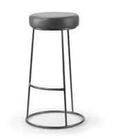 Glamour Home Set of 2 Amie Backless Bar Stool with Gunmetal Frame