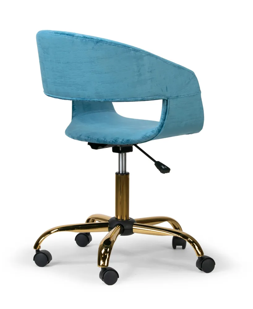 Glamour Home Amani Velvet Office Chair with Metal Base