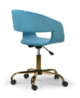 Glamour Home Amani Velvet Office Chair with Metal Base