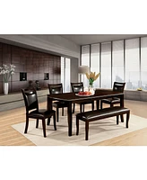 Furniture of America Rohrig Dark Wood Rectangular Dining Table