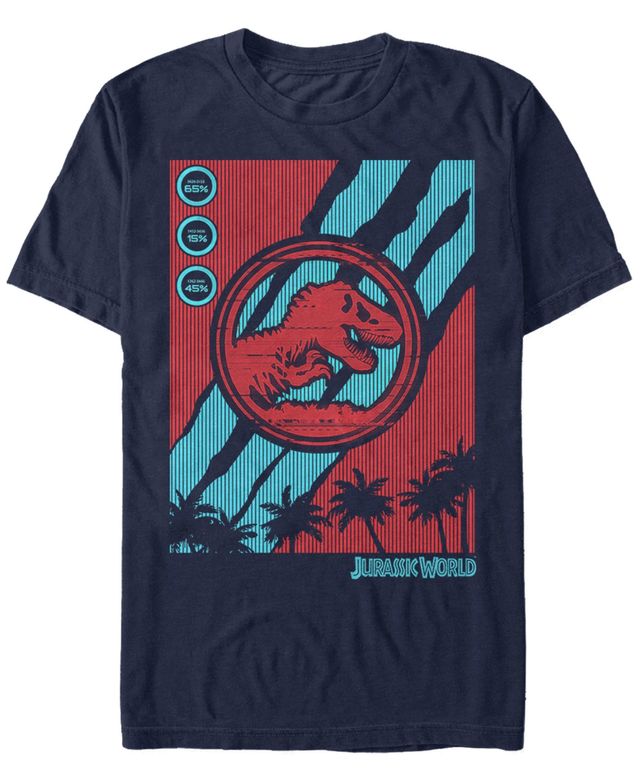 Fifth Sun Jurassic World Fallen Kingdom Men's Logo Tech Screen Glitch Short Sleeve T-Shirt