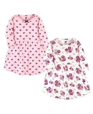 Hudson Baby Toddler Girls Cotton Long-Sleeve Dresses 2pk