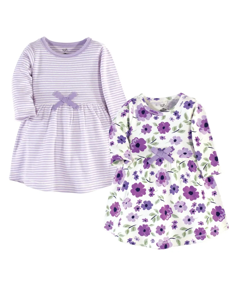 Touched by Nature Toddler Girls Organic Cotton Long-Sleeve Dresses 2pk