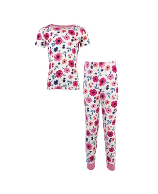 Touched by Nature Big Girls Cotton Tight-Fit Pajama Set, Garden Floral