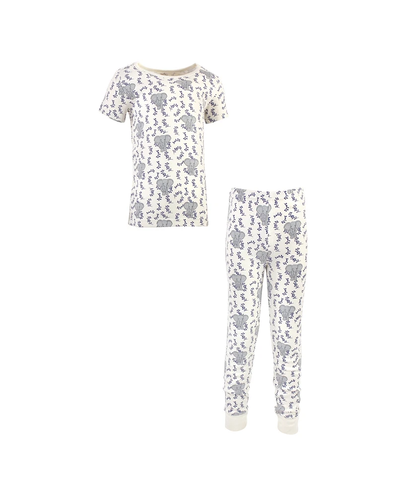 Touched by Nature Little Girls and Boys Elephant Tight-Fit Pajama Set, Pack of 2