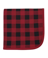 Touched by Nature Baby Girls and Boys Buffalo Plaid Swaddle, Receiving and Multi-purpose Blanket