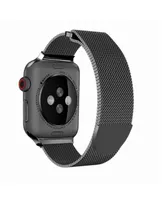 Posh Tech Men's and Women's Apple Black Stainless Steel Replacement Band 44mm